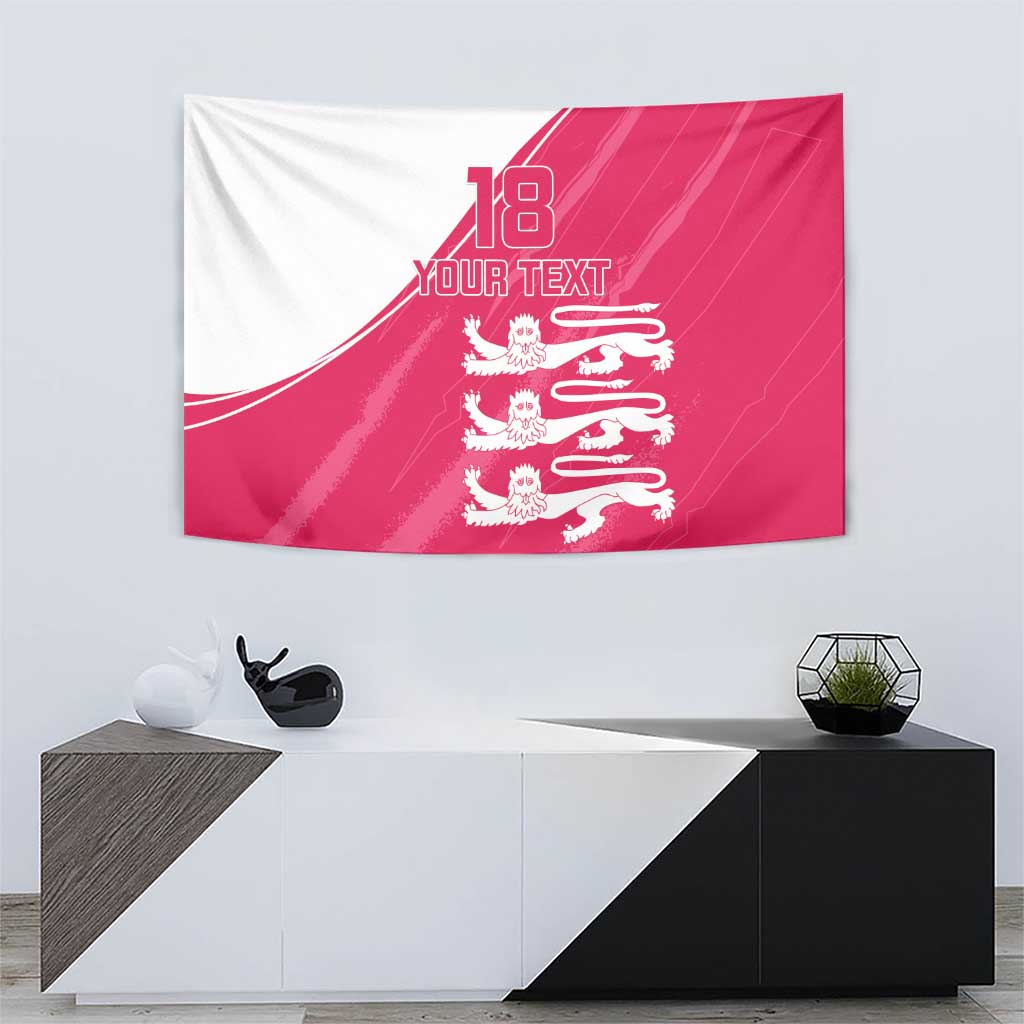 Custom Bailiwick of Jersey Cricket Tapestry Jer Lions Champion Pink Version - Wonder Print Shop