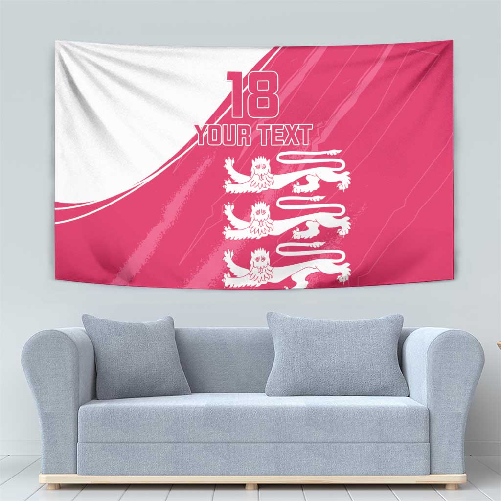 Custom Bailiwick of Jersey Cricket Tapestry Jer Lions Champion Pink Version - Wonder Print Shop