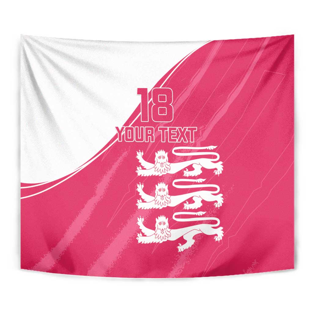 Custom Bailiwick of Jersey Cricket Tapestry Jer Lions Champion Pink Version - Wonder Print Shop