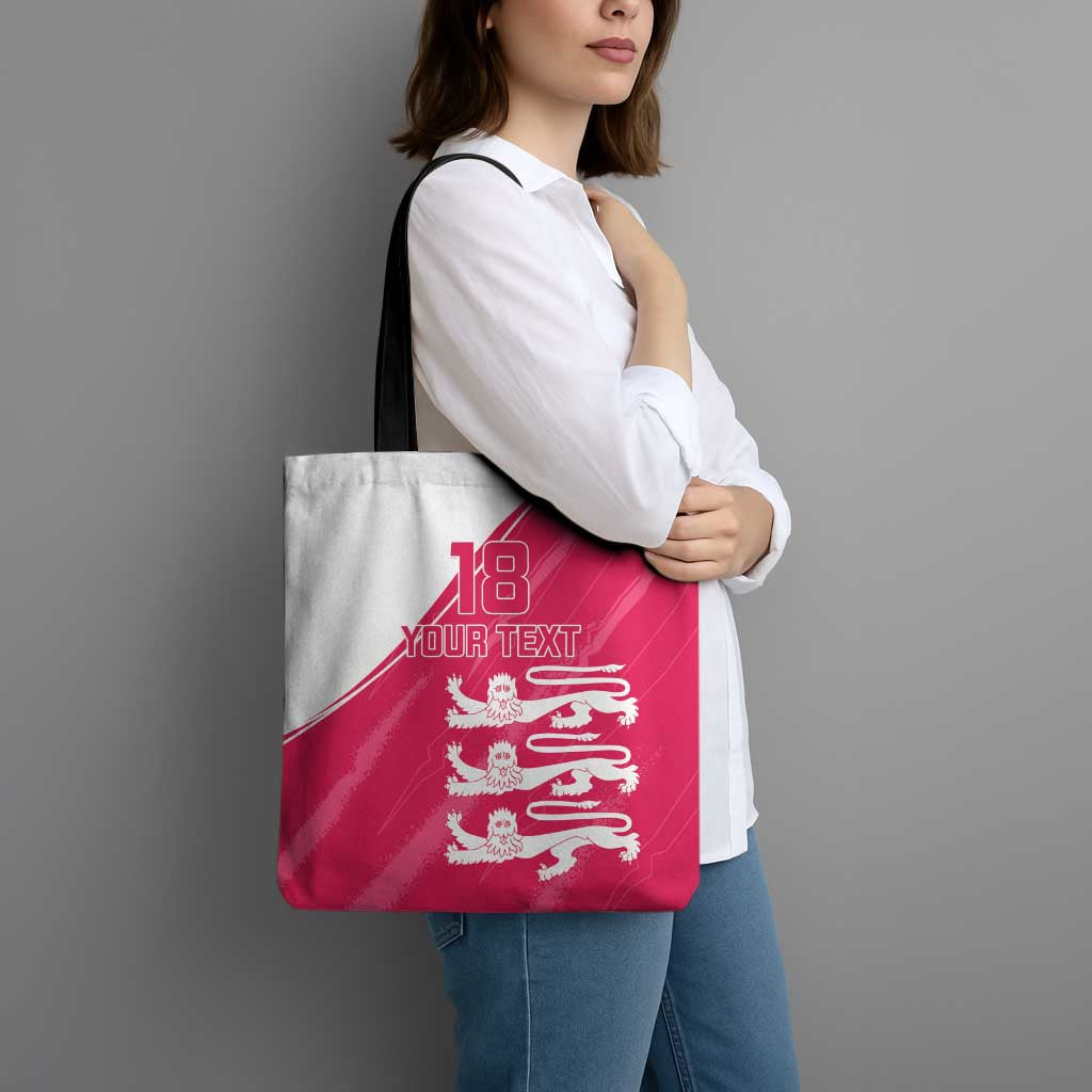 Custom Bailiwick of Jersey Cricket Tote Bag Jer Lions Champion Pink Version - Wonder Print Shop