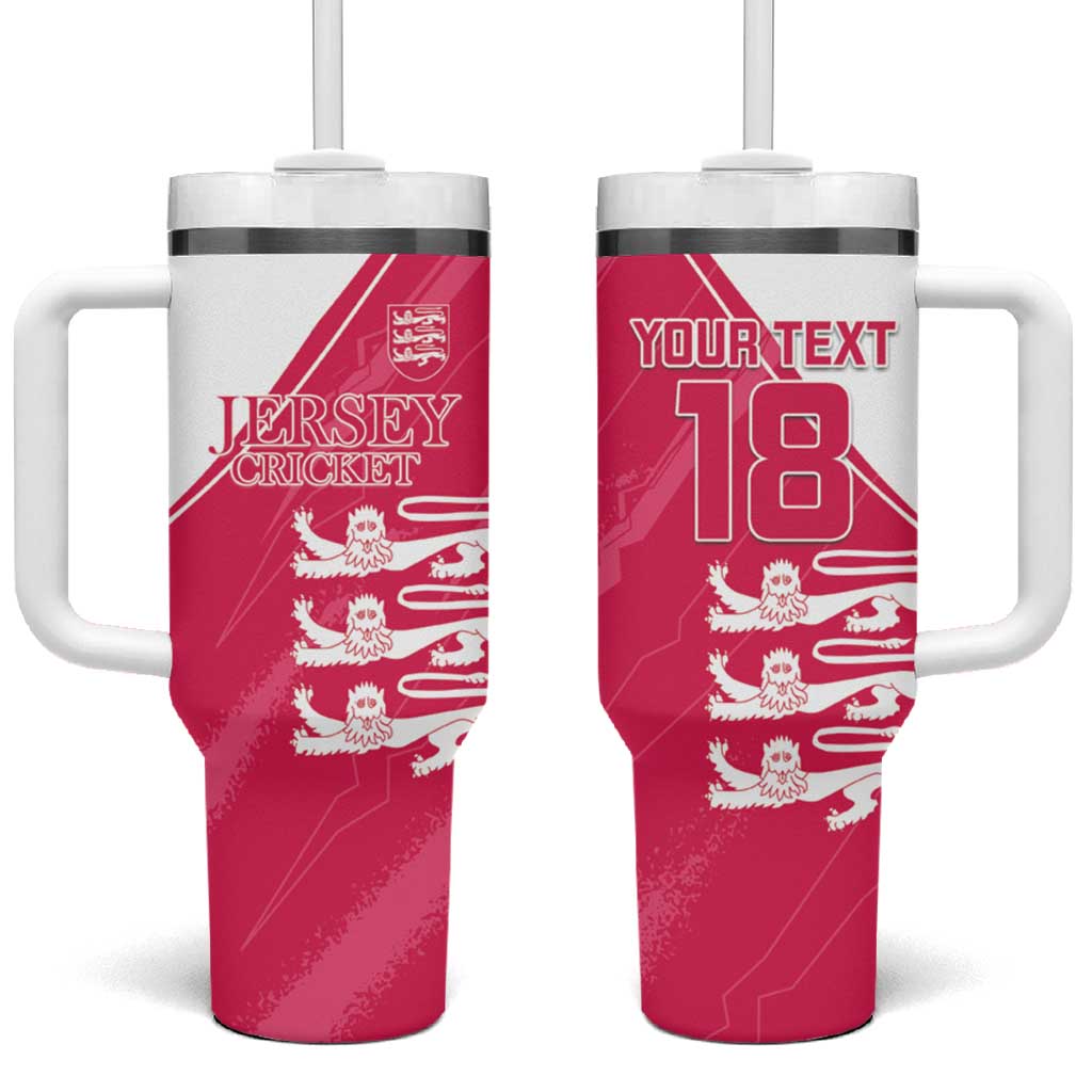 Custom Bailiwick of Jersey Cricket Tumbler With Handle Jer Lions Champion Pink Version - Wonder Print Shop