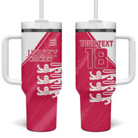 Custom Bailiwick of Jersey Cricket Tumbler With Handle Jer Lions Champion Pink Version - Wonder Print Shop