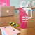 Custom Bailiwick of Jersey Cricket Tumbler With Handle Jer Lions Champion Pink Version - Wonder Print Shop