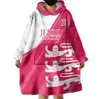 Custom Bailiwick of Jersey Cricket Wearable Blanket Hoodie Jer Lions Champion Pink Version - Wonder Print Shop