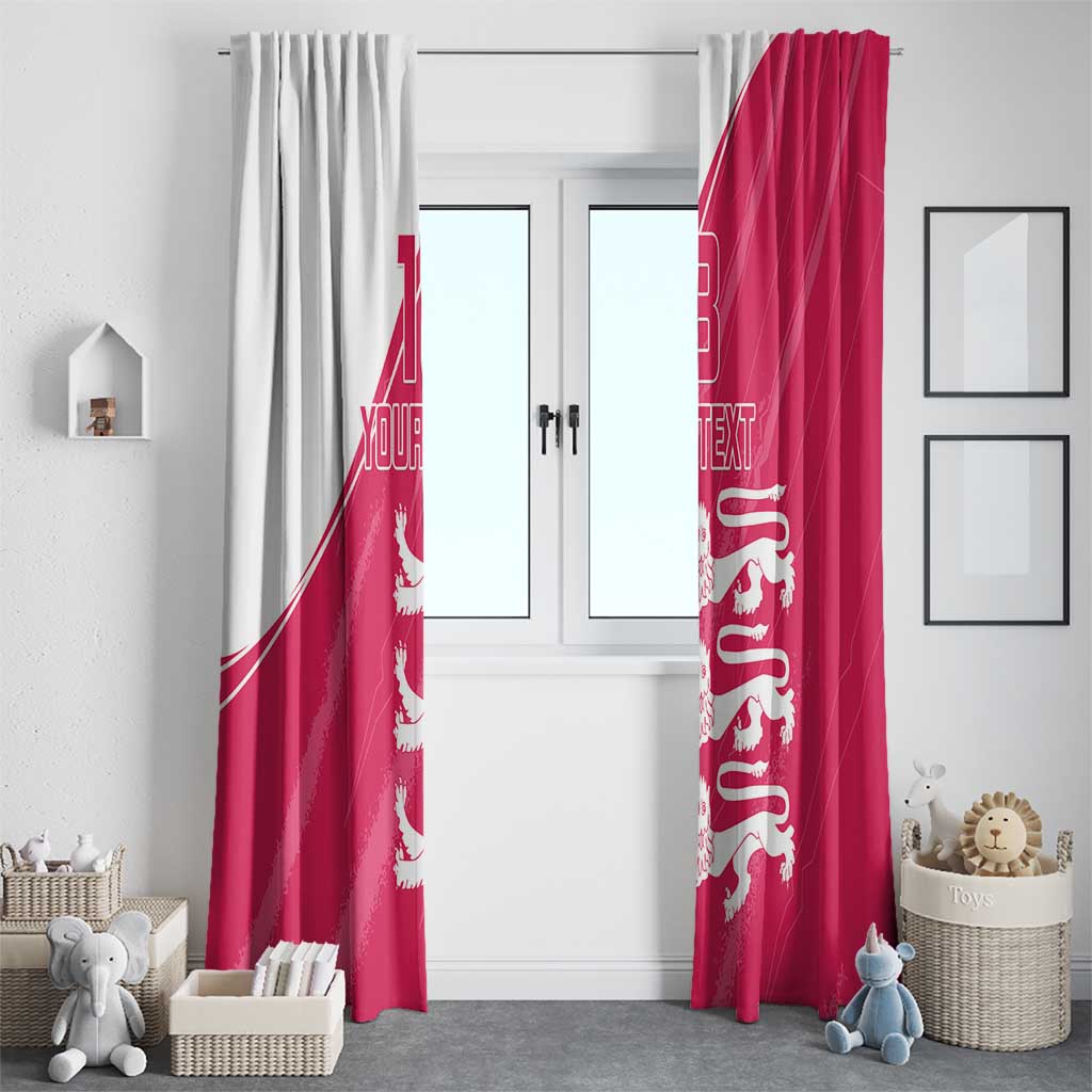 Custom Bailiwick of Jersey Cricket Window Curtain Jer Lions Champion Pink Version - Wonder Print Shop
