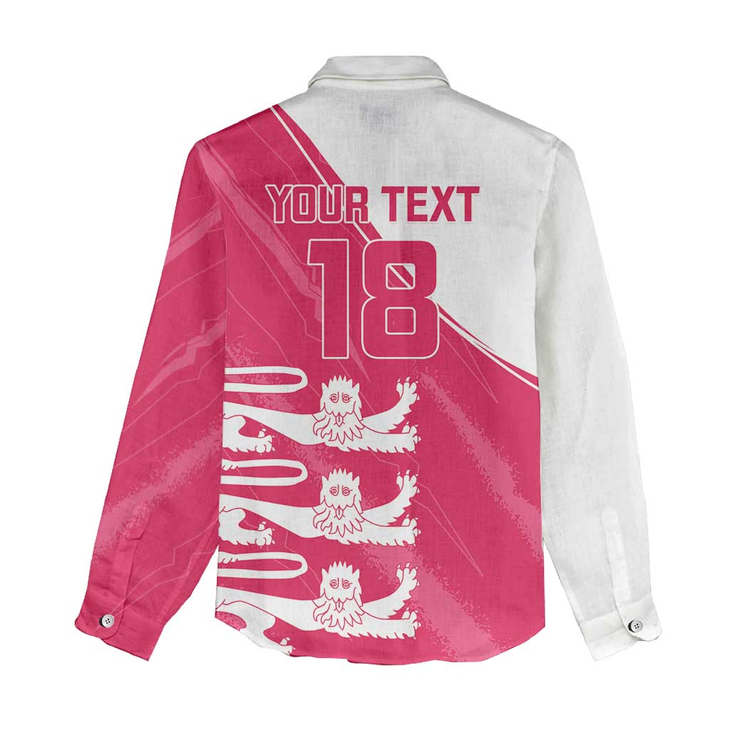 Custom Bailiwick of Jersey Cricket Women Casual Shirt Jer Lions Champion Pink Version - Wonder Print Shop