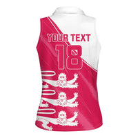 Custom Bailiwick of Jersey Cricket Women Sleeveless Polo Shirt Jer Lions Champion Pink Version - Wonder Print Shop
