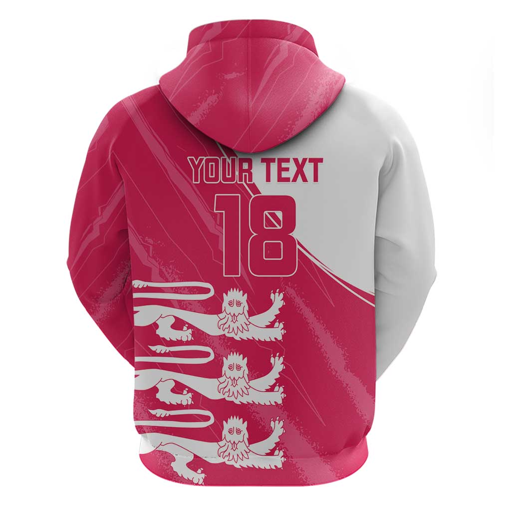 Custom Bailiwick of Jersey Cricket Zip Hoodie Jer Lions Champion Pink Version - Wonder Print Shop