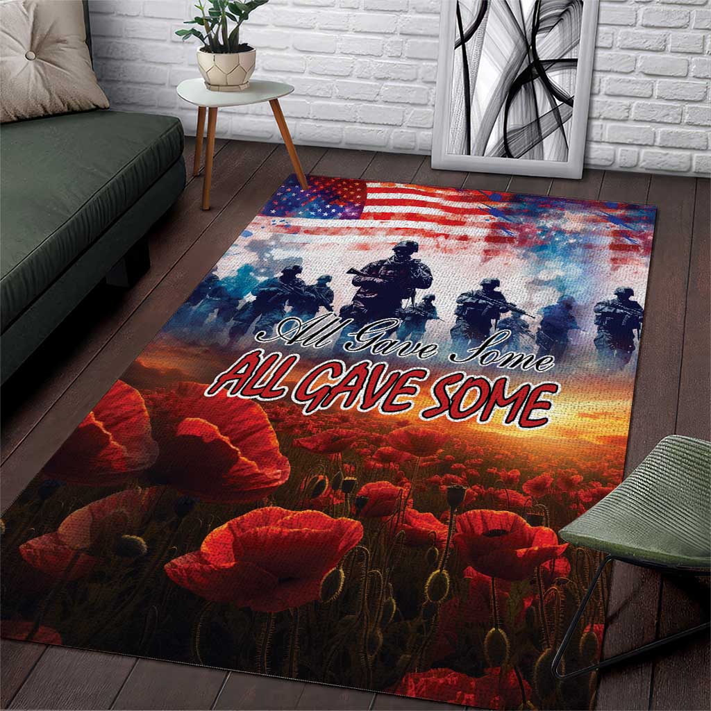 USA Veterans Day Area Rug All Gave Some With Poppy Patterns - Wonder Print Shop