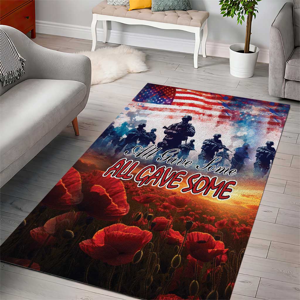 USA Veterans Day Area Rug All Gave Some With Poppy Patterns - Wonder Print Shop