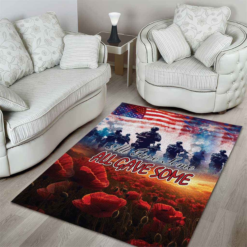 USA Veterans Day Area Rug All Gave Some With Poppy Patterns - Wonder Print Shop