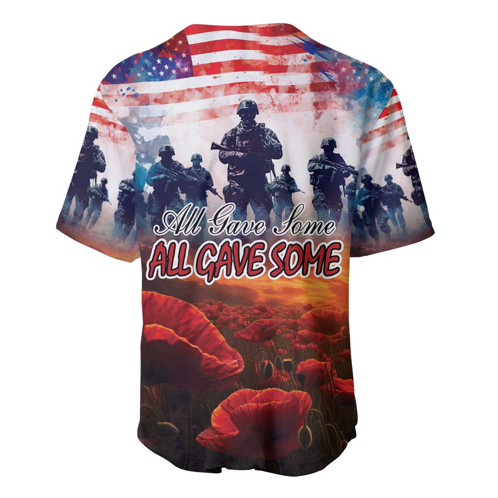 USA Veterans Day Baseball Jersey All Gave Some With Poppy Patterns - Wonder Print Shop