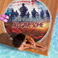 USA Veterans Day Beach Blanket All Gave Some With Poppy Patterns - Wonder Print Shop