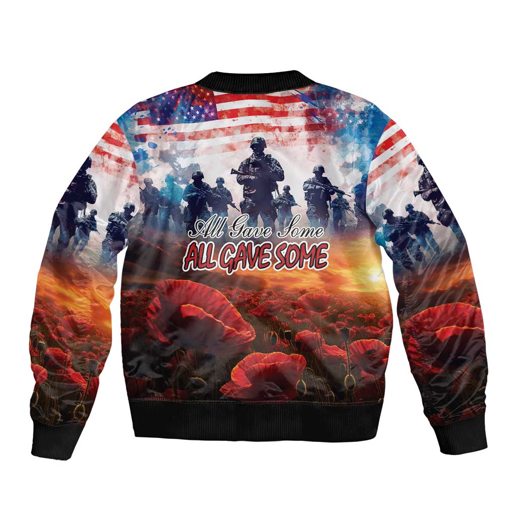 USA Veterans Day Bomber Jacket All Gave Some With Poppy Patterns - Wonder Print Shop