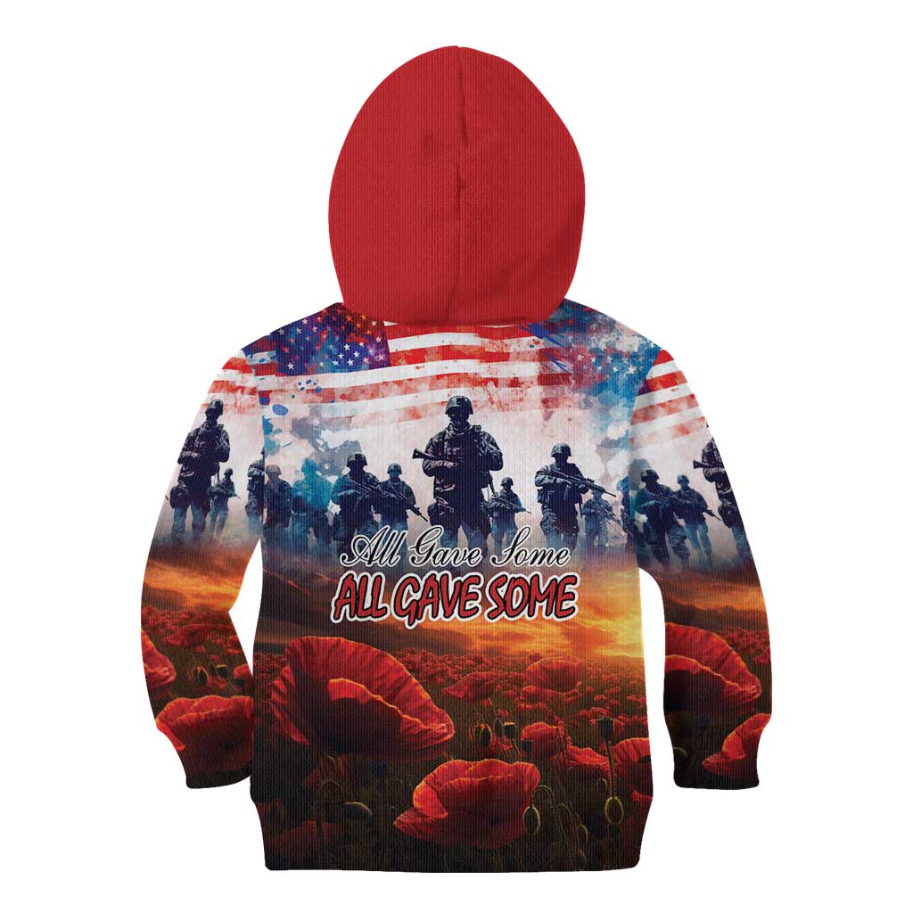 USA Veterans Day Kid Hoodie All Gave Some With Poppy Patterns - Wonder Print Shop