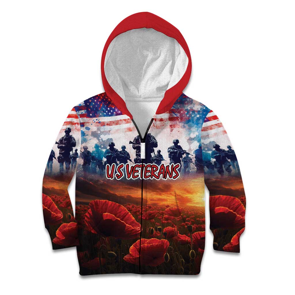 USA Veterans Day Kid Hoodie All Gave Some With Poppy Patterns - Wonder Print Shop
