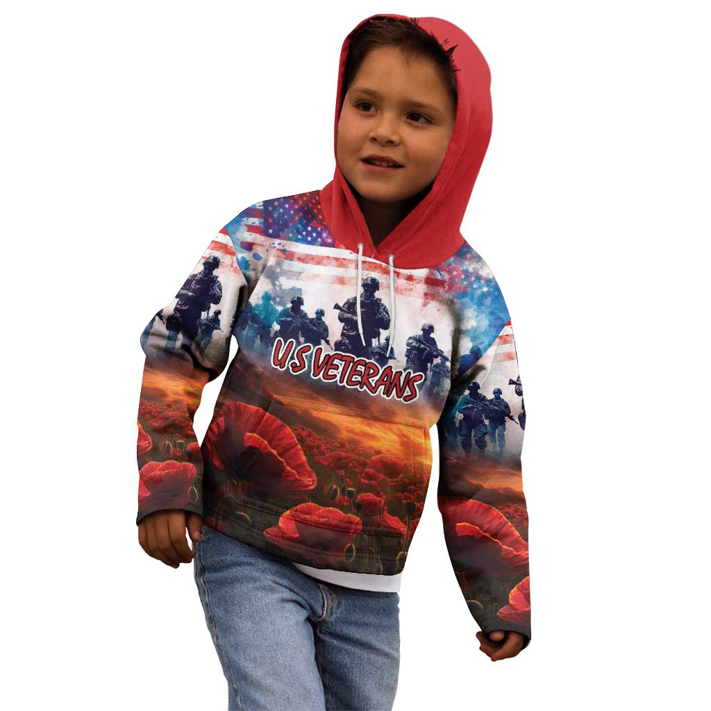 USA Veterans Day Kid Hoodie All Gave Some With Poppy Patterns - Wonder Print Shop
