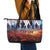USA Veterans Day Leather Tote Bag All Gave Some With Poppy Patterns - Wonder Print Shop