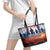 USA Veterans Day Leather Tote Bag All Gave Some With Poppy Patterns - Wonder Print Shop