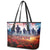 USA Veterans Day Leather Tote Bag All Gave Some With Poppy Patterns - Wonder Print Shop