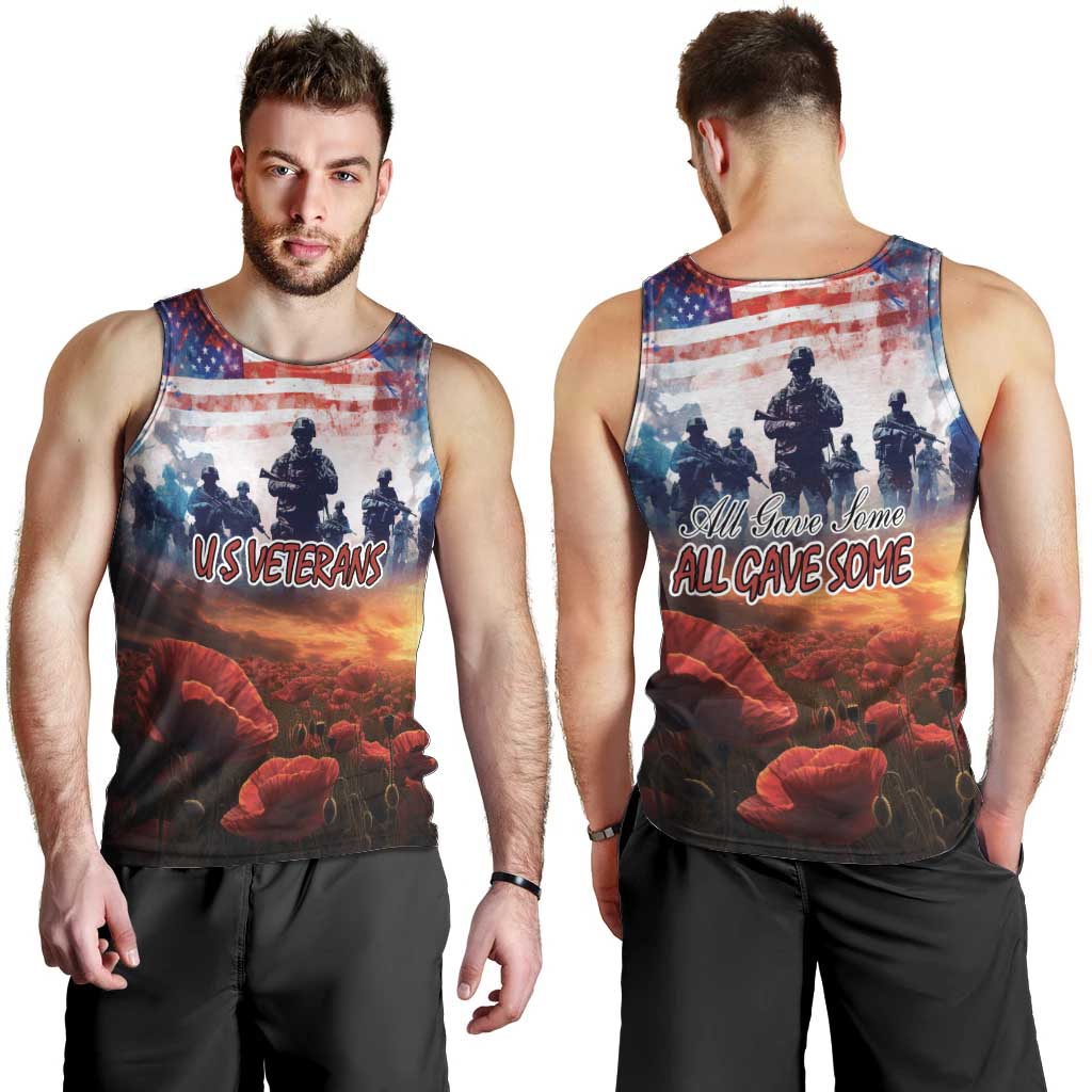 USA Veterans Day Men Tank Top All Gave Some With Poppy Patterns - Wonder Print Shop