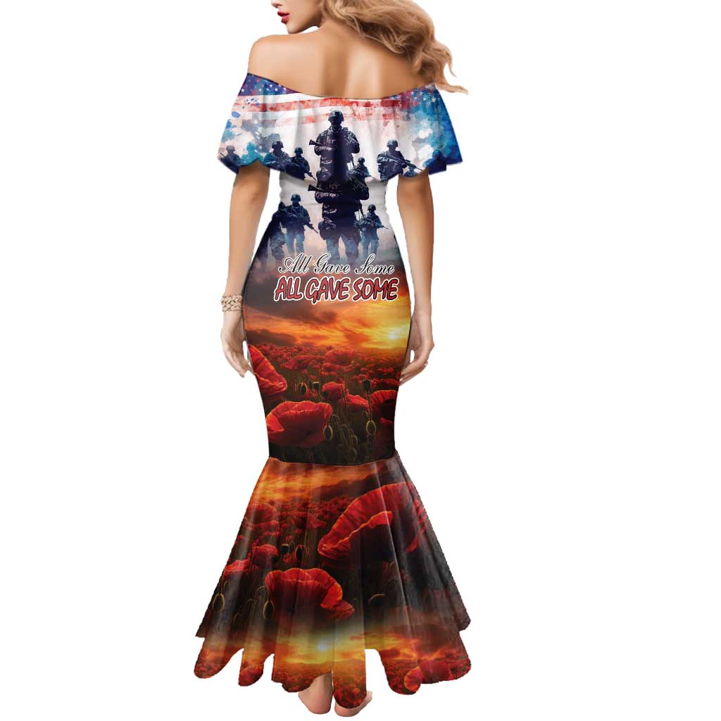 USA Veterans Day Mermaid Dress All Gave Some With Poppy Patterns - Wonder Print Shop