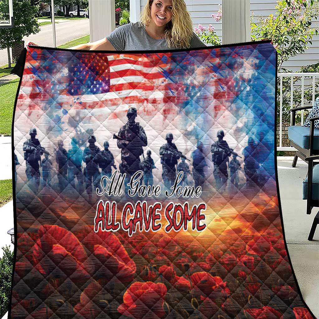 USA Veterans Day Quilt All Gave Some With Poppy Patterns - Wonder Print Shop