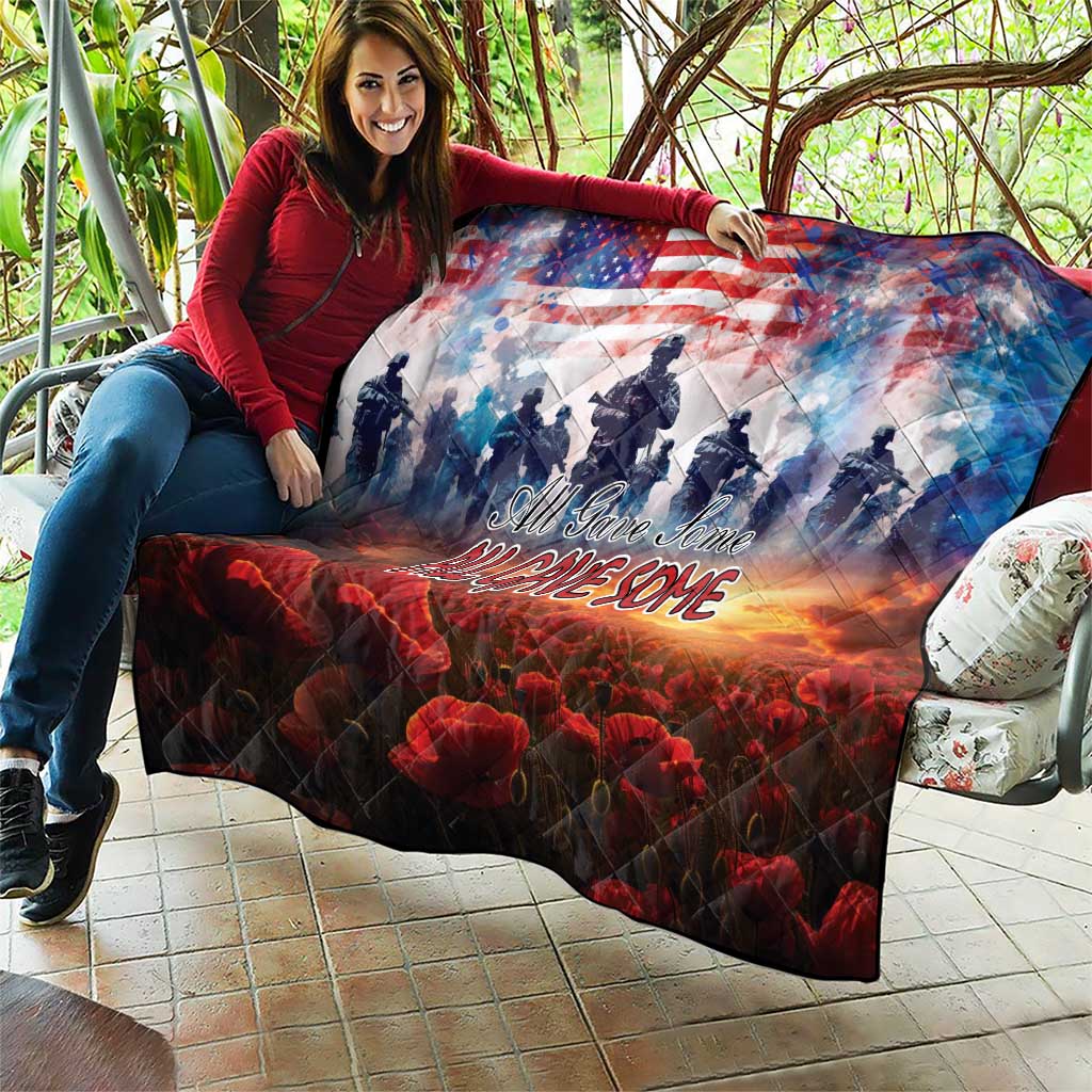 USA Veterans Day Quilt All Gave Some With Poppy Patterns - Wonder Print Shop