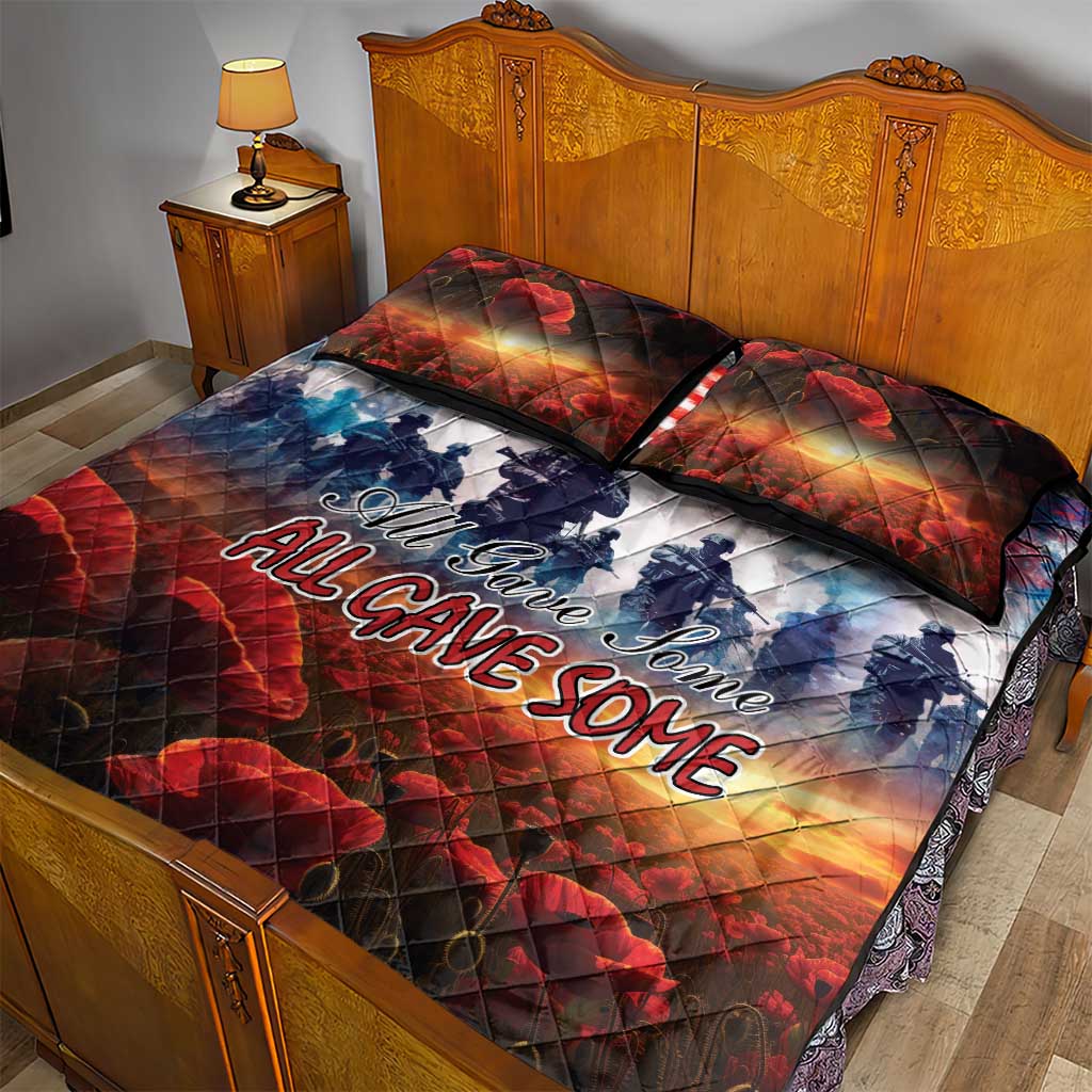 USA Veterans Day Quilt Bed Set All Gave Some With Poppy Patterns - Wonder Print Shop