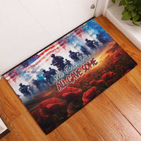 USA Veterans Day Rubber Doormat All Gave Some With Poppy Patterns - Wonder Print Shop