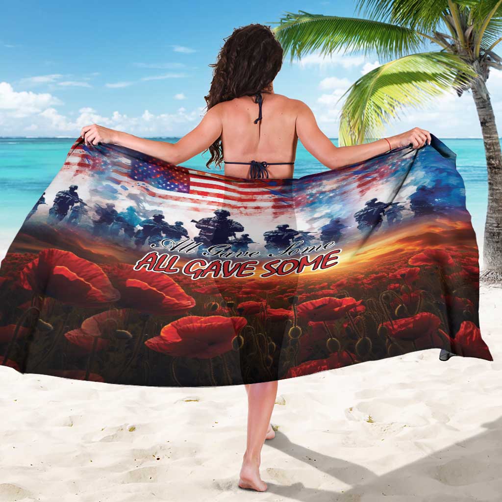 USA Veterans Day Sarong All Gave Some With Poppy Patterns - Wonder Print Shop