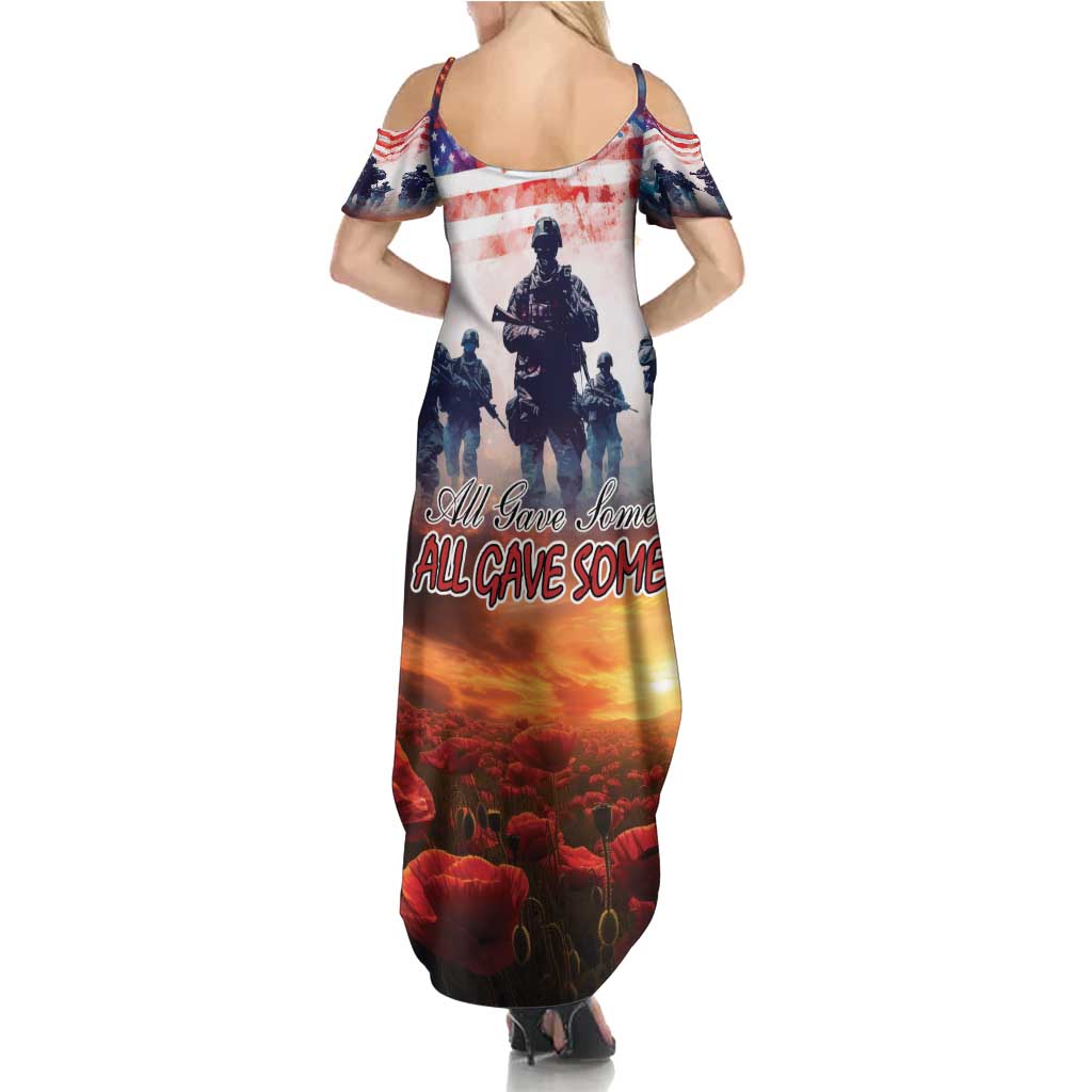 USA Veterans Day Summer Maxi Dress All Gave Some With Poppy Patterns - Wonder Print Shop