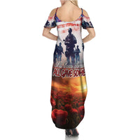 USA Veterans Day Summer Maxi Dress All Gave Some With Poppy Patterns - Wonder Print Shop