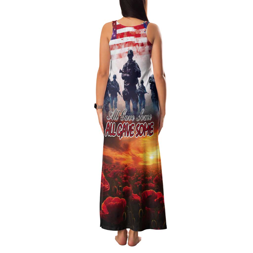 USA Veterans Day Tank Maxi Dress All Gave Some With Poppy Patterns - Wonder Print Shop