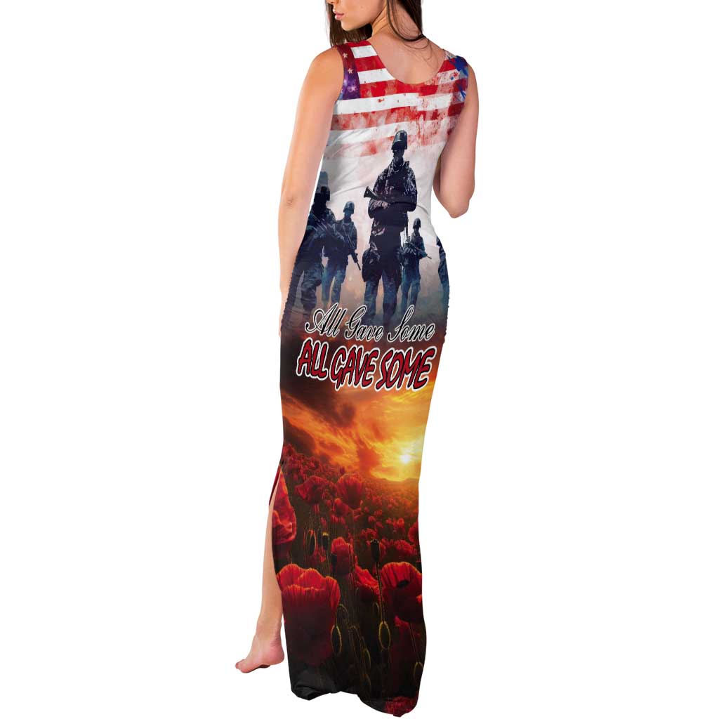 USA Veterans Day Tank Maxi Dress All Gave Some With Poppy Patterns - Wonder Print Shop
