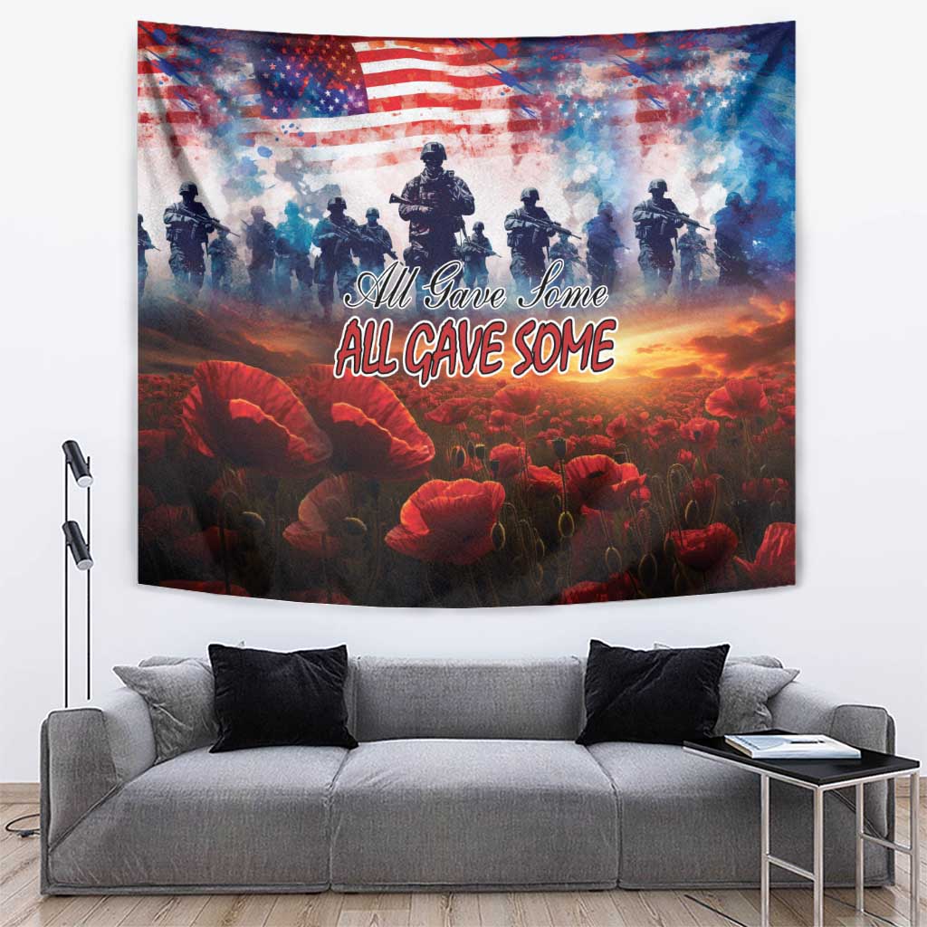 USA Veterans Day Tapestry All Gave Some With Poppy Patterns - Wonder Print Shop