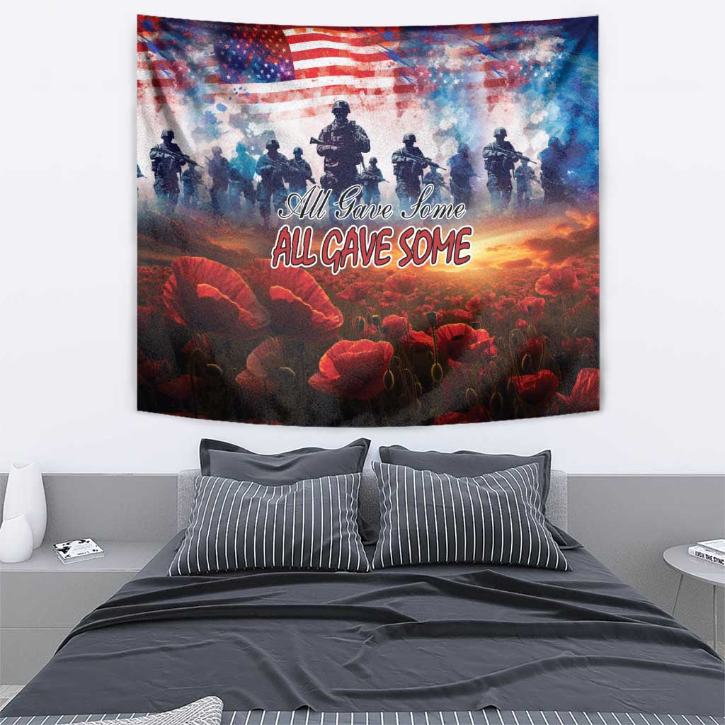 USA Veterans Day Tapestry All Gave Some With Poppy Patterns - Wonder Print Shop