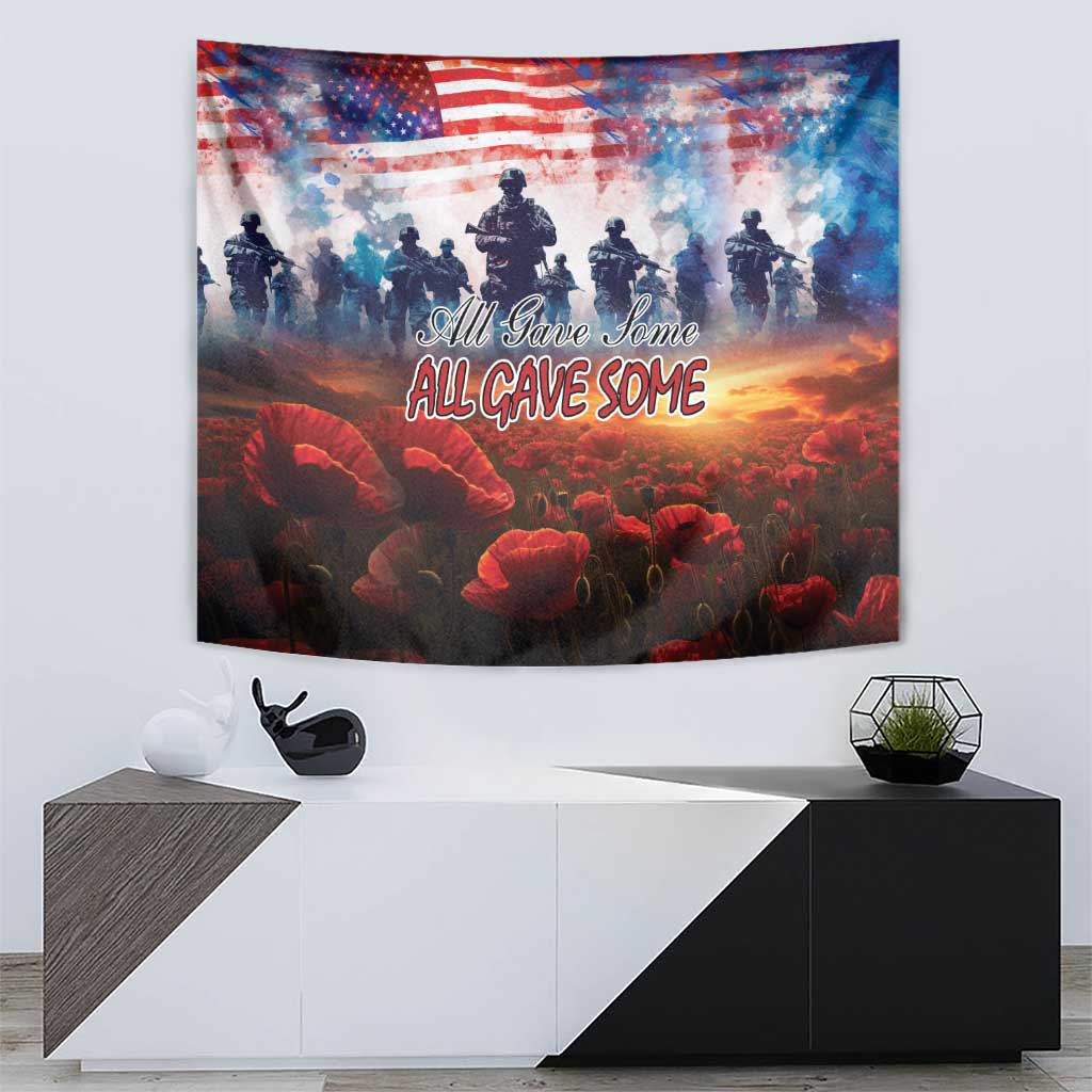 USA Veterans Day Tapestry All Gave Some With Poppy Patterns - Wonder Print Shop