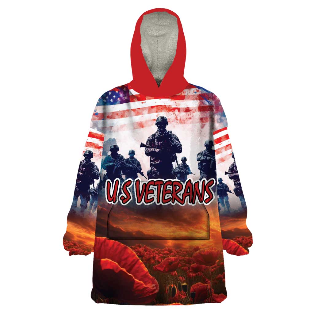 USA Veterans Day Wearable Blanket Hoodie All Gave Some With Poppy Patterns - Wonder Print Shop