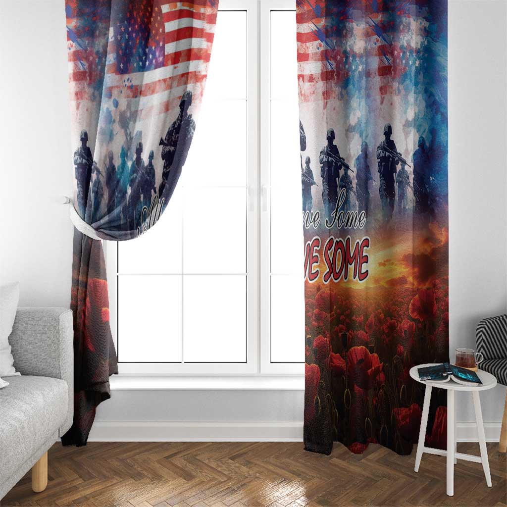 USA Veterans Day Window Curtain All Gave Some With Poppy Patterns - Wonder Print Shop