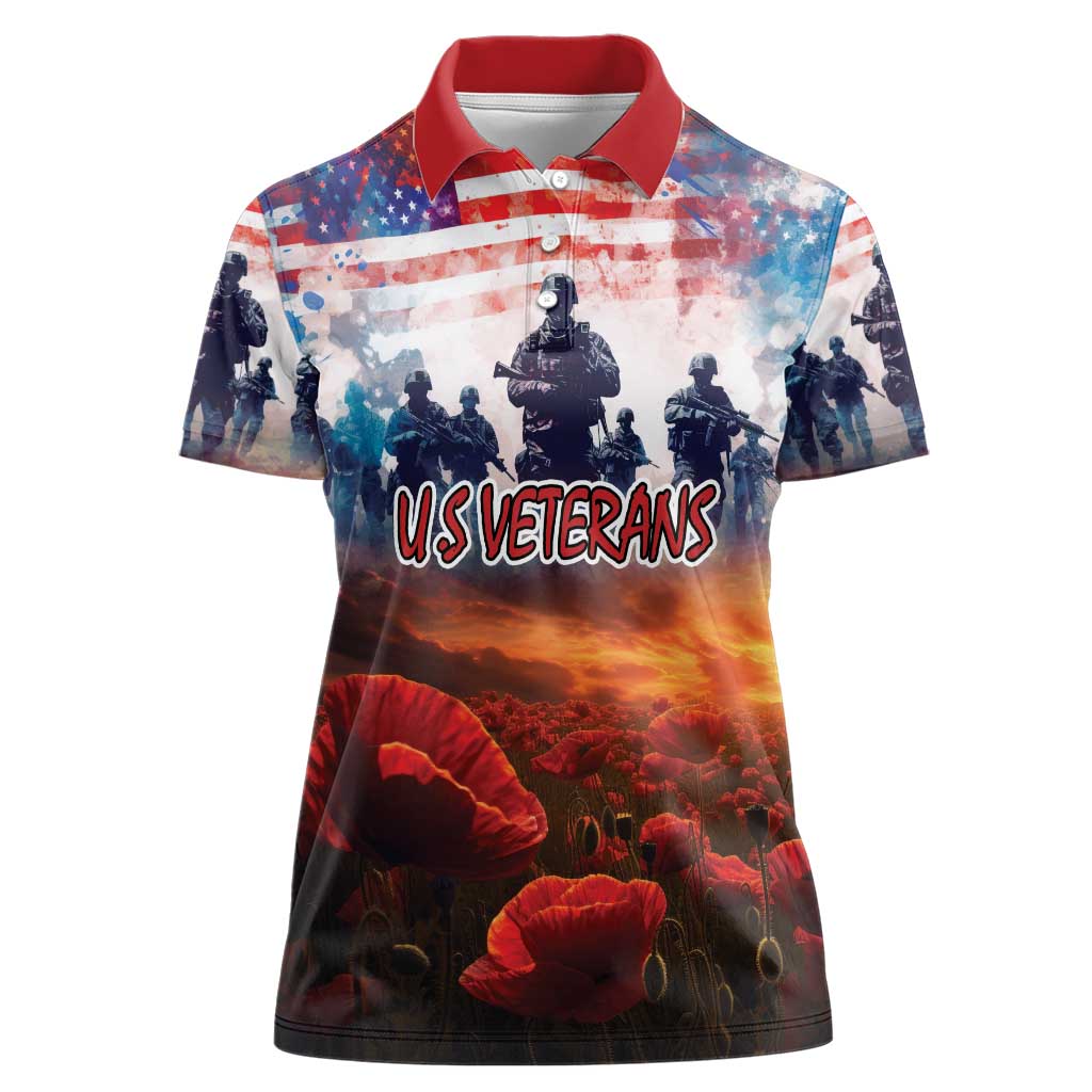 USA Veterans Day Women Polo Shirt All Gave Some With Poppy Patterns - Wonder Print Shop