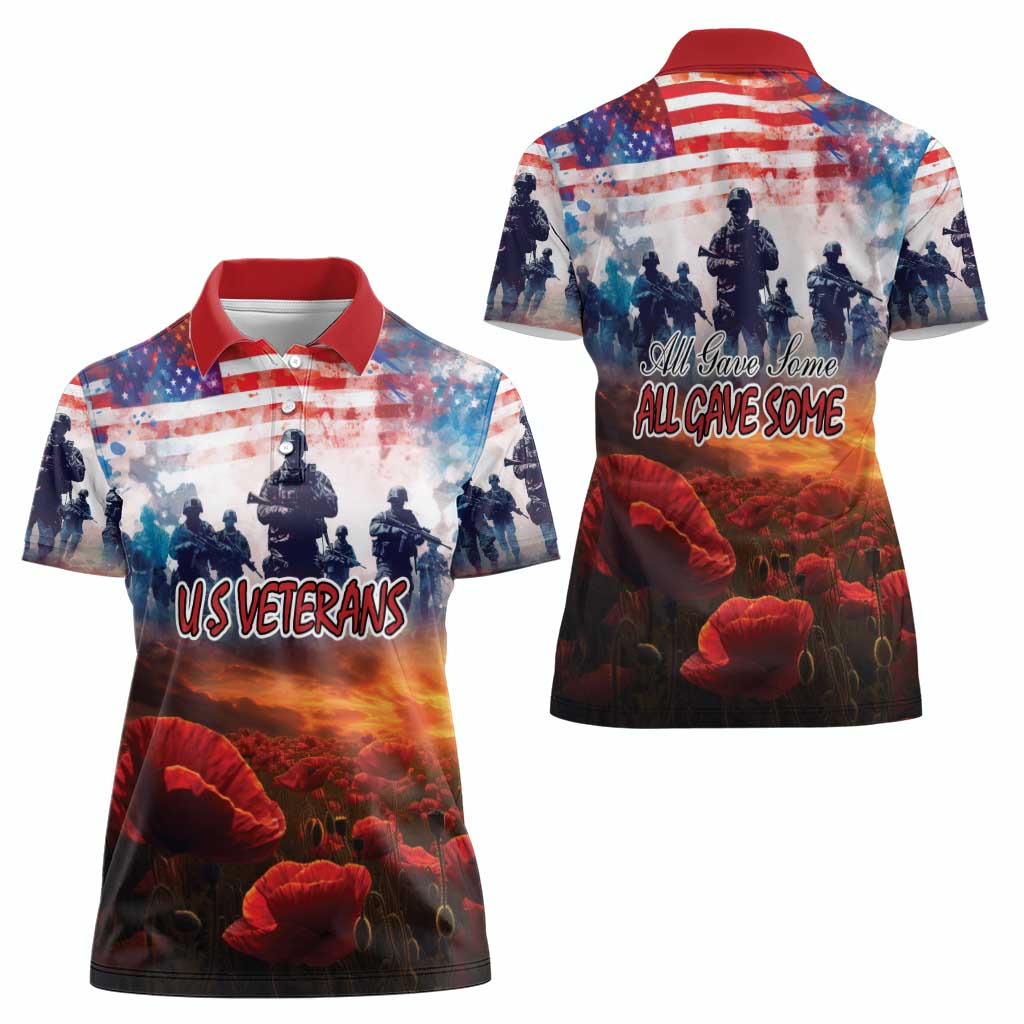 USA Veterans Day Women Polo Shirt All Gave Some With Poppy Patterns - Wonder Print Shop