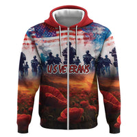 USA Veterans Day Zip Hoodie All Gave Some With Poppy Patterns - Wonder Print Shop
