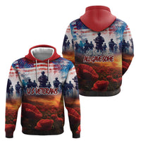 USA Veterans Day Zip Hoodie All Gave Some With Poppy Patterns - Wonder Print Shop