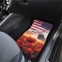 USA Veterans Day Car Mats Poppy Flowers With Flag Grunge - Wonder Print Shop