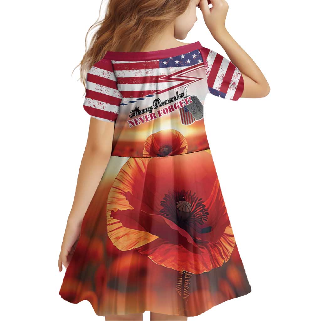 USA Veterans Day Family Matching Off Shoulder Maxi Dress and Hawaiian Shirt Poppy Flowers With Flag Grunge - Wonder Print Shop