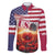 USA Veterans Day Family Matching Summer Maxi Dress and Hawaiian Shirt Poppy Flowers With Flag Grunge - Wonder Print Shop