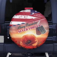 USA Veterans Day Spare Tire Cover Poppy Flowers With Flag Grunge - Wonder Print Shop