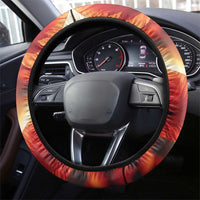 USA Veterans Day Steering Wheel Cover Poppy Flowers With Flag Grunge - Wonder Print Shop