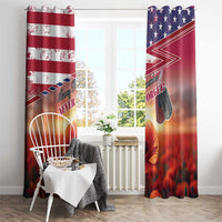USA Veterans Day Window Curtain Poppy Flowers With Flag Grunge - Wonder Print Shop